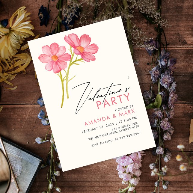 Invitación El Fiesta de Wildflower Floral Valentine (Subido por el creador)