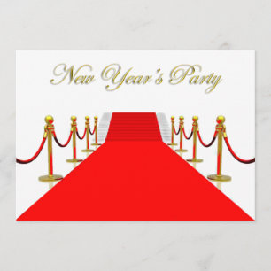 Invitación El fiesta del Año Nuevo de la alfombra roja
