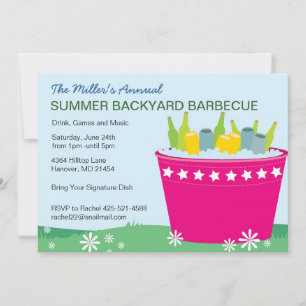 Invitación El fiesta del Bbq del patio trasero invita