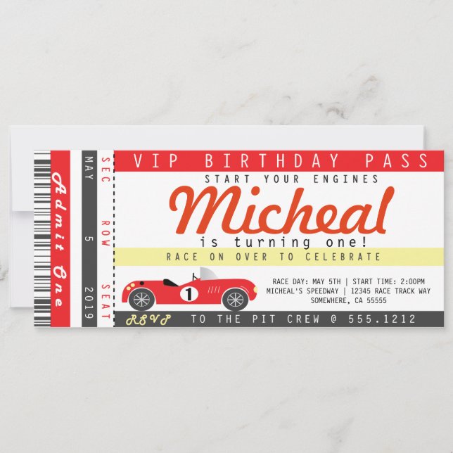 INVITACIÓN EL FIESTA DEL COCHE DE CARRERAS INVITA (Anverso)