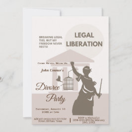 Invitación El fiesta del divorcio invita a: Liberación legal