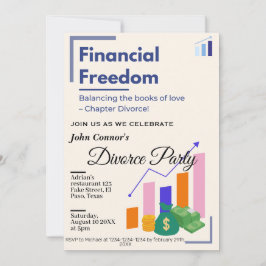 Invitación El fiesta del divorcio invita: Libertad financiera