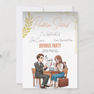 Invitación El fiesta del divorcio invita: Problema resuelto, 