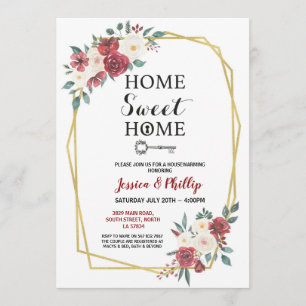 Invitación El fiesta del estreno de una casa florece nuevo