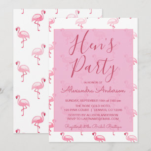Invitación El Fiesta del flamenco rosado Summer Hen