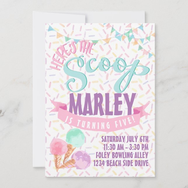 Invitación El fiesta del helado invita (Anverso)