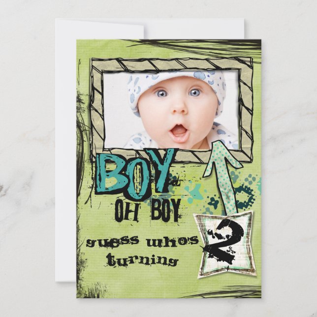 Invitación El fiesta del muchacho del cumpleaños invita (Anverso)