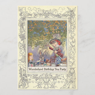 Invitación El Fiesta del té de cumpleaños de Mad Hatter