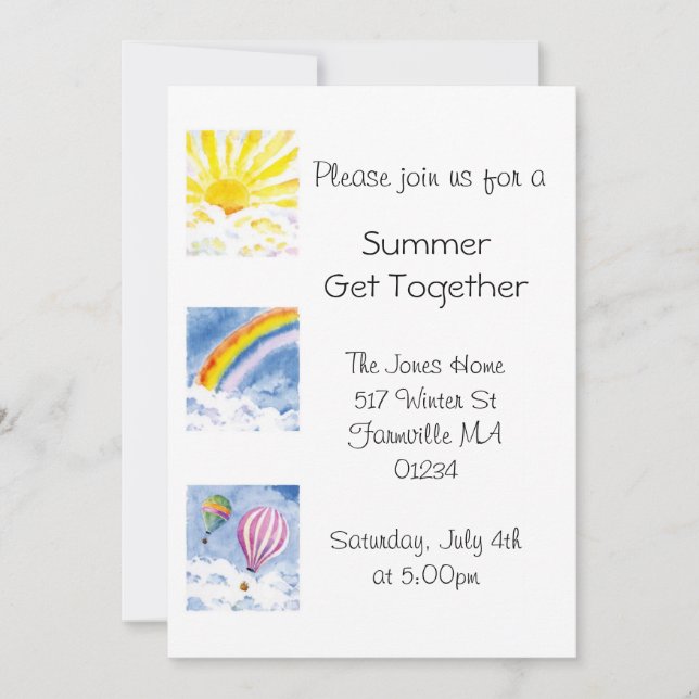 Invitación El fiesta del verano invita (Anverso)