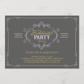 Invitación El fiesta elegante de Bachelorette del Flourish