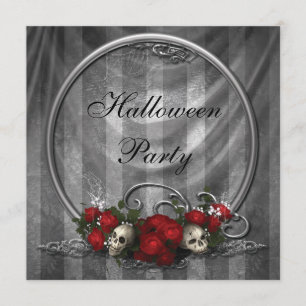 Invitación El fiesta elegante de Halloween de los cráneos y