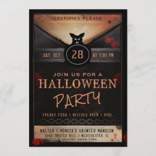 Invitación El fiesta fantasmagórico de Halloween del palo del