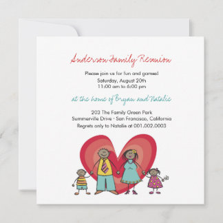 Invitación El fiesta feliz de la reunión de familia de la