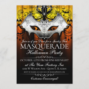 Invitación El fiesta gótico de la mascarada de la máscara del