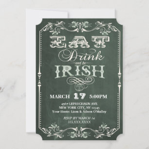Invitación El Fiesta irlandés come y es un cartón irlandés