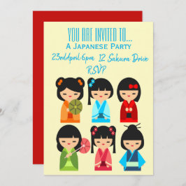 Invitación El fiesta japonés con tema adorable