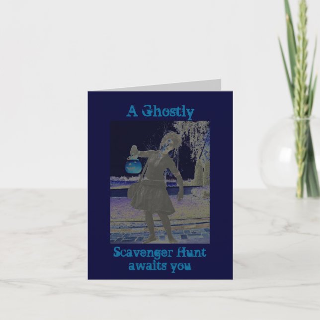 Invitación El fiesta/la búsqueda de objetos de Halloween (Anverso)