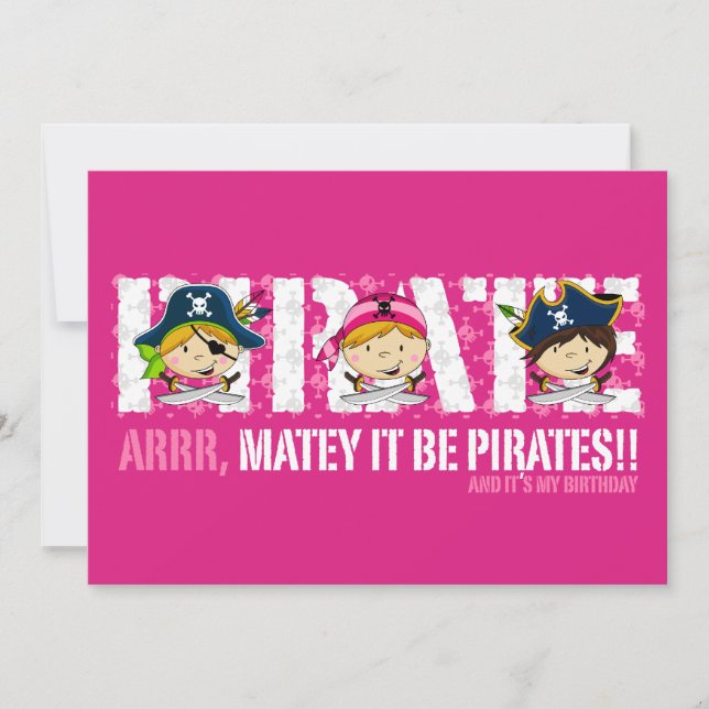 Invitación El fiesta lindo de los piratas invita (Anverso)