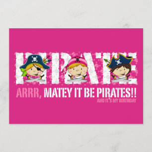 Invitación El fiesta lindo de los piratas invita