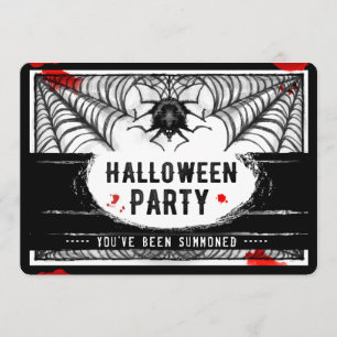 Invitación El fiesta negro y blanco de Halloween del Web de