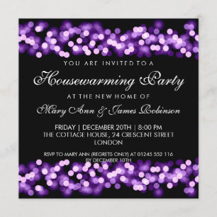 Invitación El Fiesta Purple Hollywood Glam que calienta el ho