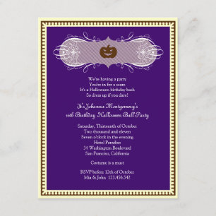 Invitación El fiesta púrpura oscuro del traje de la bola de