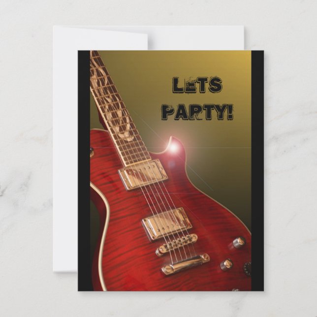 Invitación el fiesta rojo de la guitarra invita (Anverso)