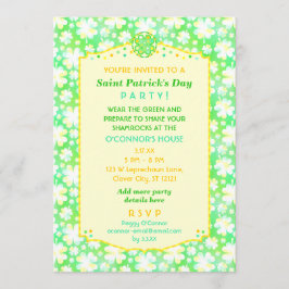 Invitación El Fiesta San Patricio elegante Retro Shamrock