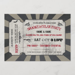 Invitación El fiesta Spooktacular del boleto de Halloween