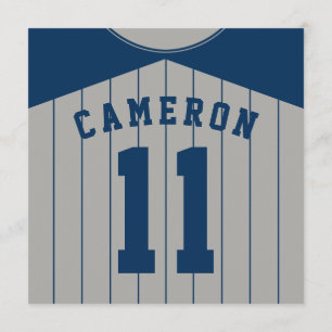 Invitación El fiesta temático del jersey de béisbol invita a