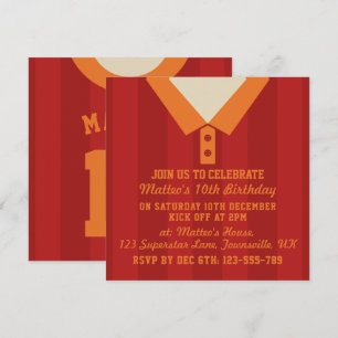 Invitación El fiesta temático del jersey de fútbol invita a