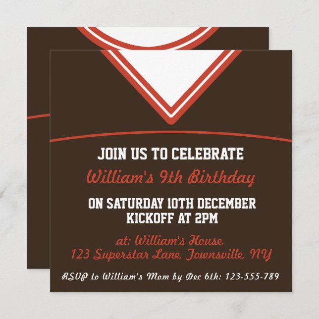 Invitación El fiesta temático del jersey del fútbol invita a (Anverso / Reverso)