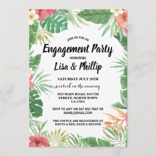 Invitación El fiesta tropical de la hawaiana del compromiso