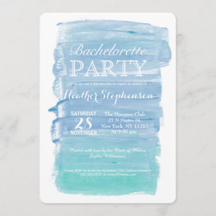 Invitación El fiesta verde azulado bonito de Bachelorette de