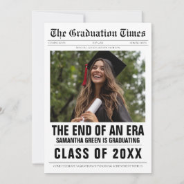 Invitación El fin de un periódico de graduación de la era