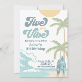 Invitación El Five Es Una Fiesta De Cumpleaños Retro Vibe