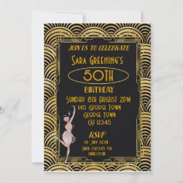 Invitación El Flapper Twenties de los 20 Gatsby Art Deco