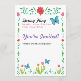 Invitación El Fling de la primavera invita