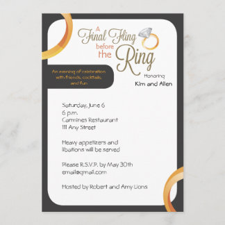 Invitación El Fling final ante el fiesta del anillo invita