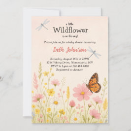 Invitación El floral rústico de Boho Little Wildflower Baby S