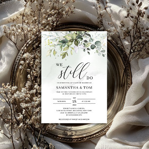 Invitación El follaje verde, boho, todavía prometemos renovac