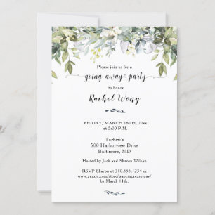 Invitación El follaje verde se desvía de la foto Fiesta