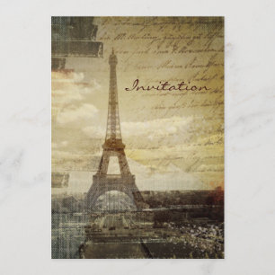 Invitación El francés scripts la torre Eiffel moderna de