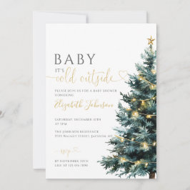 Invitación El Frío Fuera De Todo En Un Navidad Baby Shower