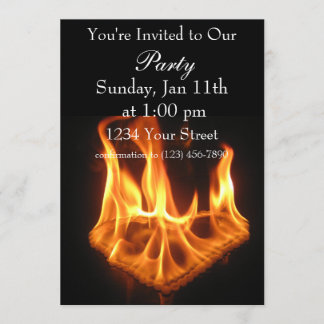 Invitación El fuego del fiesta del corazón de la llama invita
