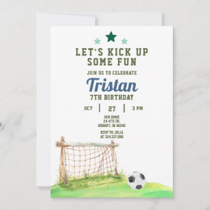Invitación El fútbol es el momento de jugar cualquier cumplea
