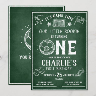 Invitación El fútbol moderno de Chalkboard All Star 1er cumpl