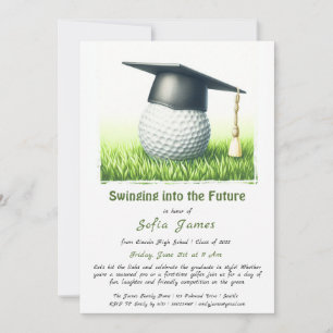 Invitación El futuro de una graduación con temática de golfN