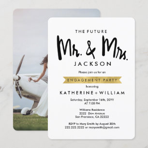 Invitación El futuro del Sr. y la Sra. Photo Engagement Party