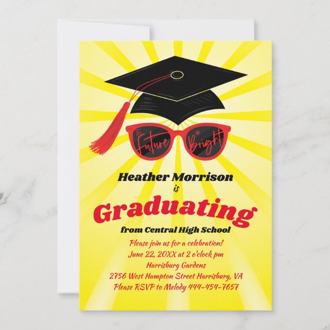 Invitación El futuro es la fiesta de graduación de gafas de s (Anverso)